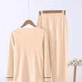 thumbnail image 6 of CQXIDFH Pajamas for Women Set Plus Size V-Neck Pajama Set with Built-in Support Long Sleeve Loose Casual Home Wear Lounge Sets Sleepwear, 6 of 6