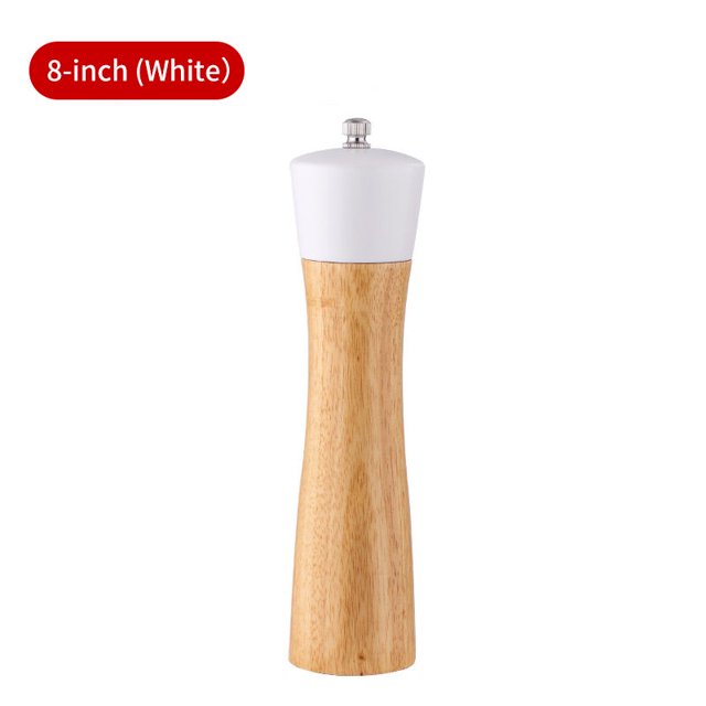 Juego de molinillo de sal y pimienta – Molinillos de madera de acacia premium con mecanismo de molienda de cerámica ajustable – Molinillos de sal y pimienta recargables de 8 pulgadas (1 paquete) Rojo Verde