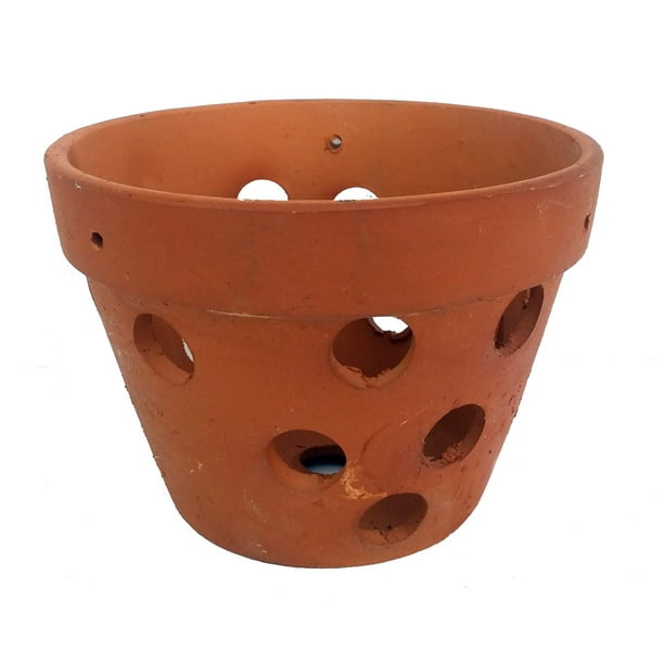 Hand Made Terracotta Clay Orchid Pot 4.5" x 3.5"