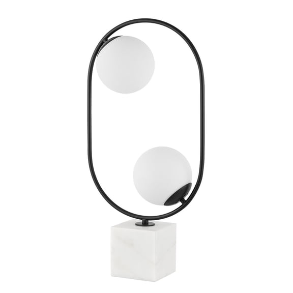 SAFAVIEH Imrie 26.5 in. Modern Minimalism Table Lamp, White/Black