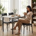 thumbnail image 3 of COZONY Dining Table Set With 4 Soft Cushioned Chairs and 5-Piece Kitchen Table, Featuring a Space-Saving Steel Frame Design for Kitchens, Dining Rooms, Apartments, Studios, Gray, 3 of 9