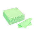 thumbnail image 1 of Uxcell 3.15x3.15" Paño de limpieza de joyería, 50 piezas envueltas individualmente, paño de pulido de microfibra verde claro, 1 of 5
