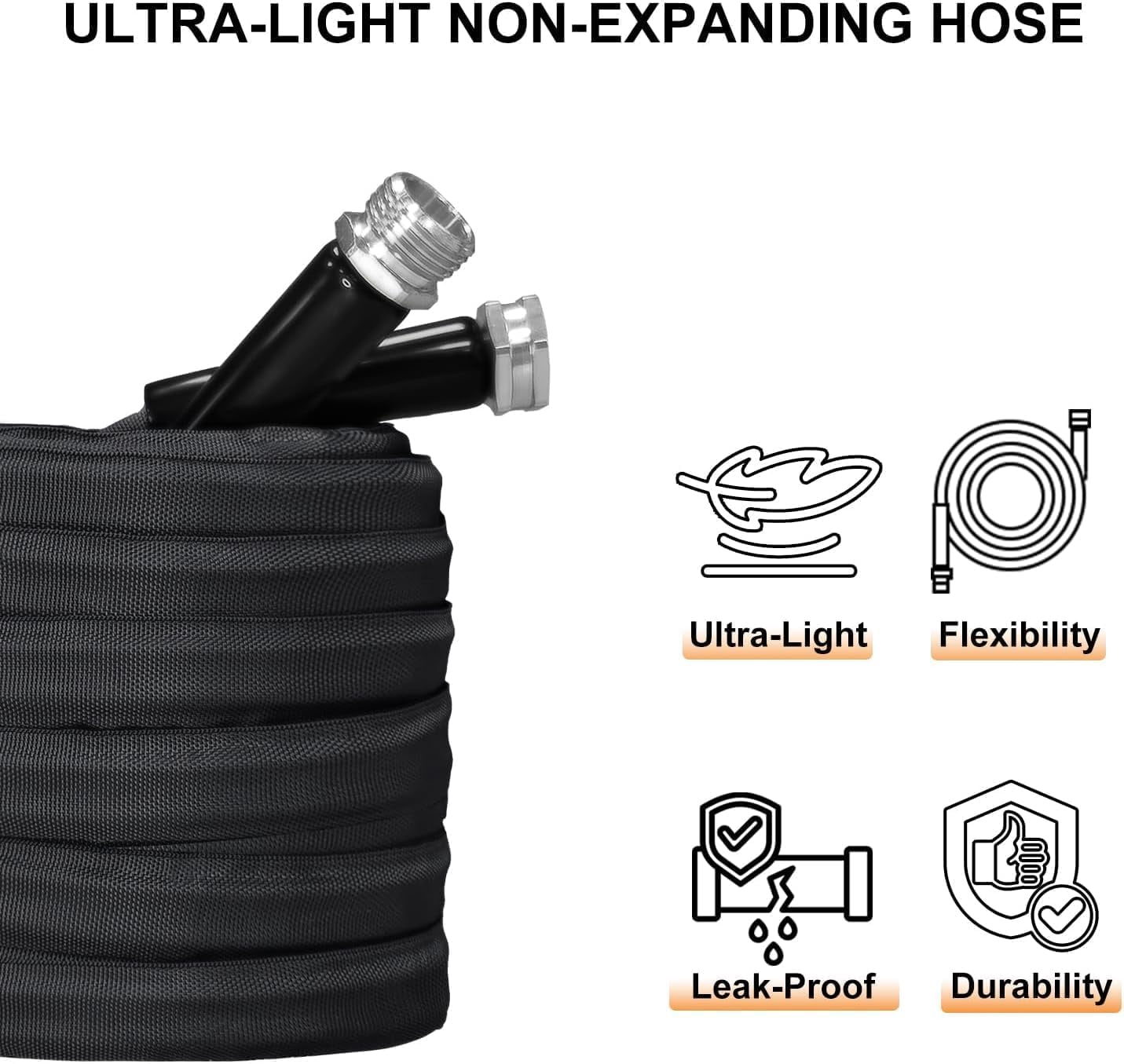 Garden Hose, Lightweight, Ultra Flexible, , Kink-Free Garden Hose, RV, Marine and Camper Hose (100 FT)