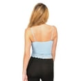 thumbnail image 3 of Women's V Neck Sleeveless Lace Rib Seamless Cami Tank Top T1392 - Blue - Small, 3 of 6