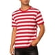 thumbnail image 1 of Camiseta de rayas INSPIRE CHIC para el Día del Padre para hombres, camiseta de manga corta, cuello redondo, casual, M, rojo y blanco, 1 of 6