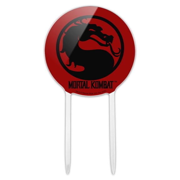 Acrylic Mortal Kombat Symbol Cake Topper Party Decoration for Wedding Anniversary Birthday Graduation