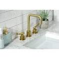 thumbnail image 3 of Kingston Brass KS1457TKL Hallerbos Two-Handle 3-Hole Deck Mount Widespread Bathroom Faucet with Push Pop-Up Drain in Brushed Brass, 3 of 7