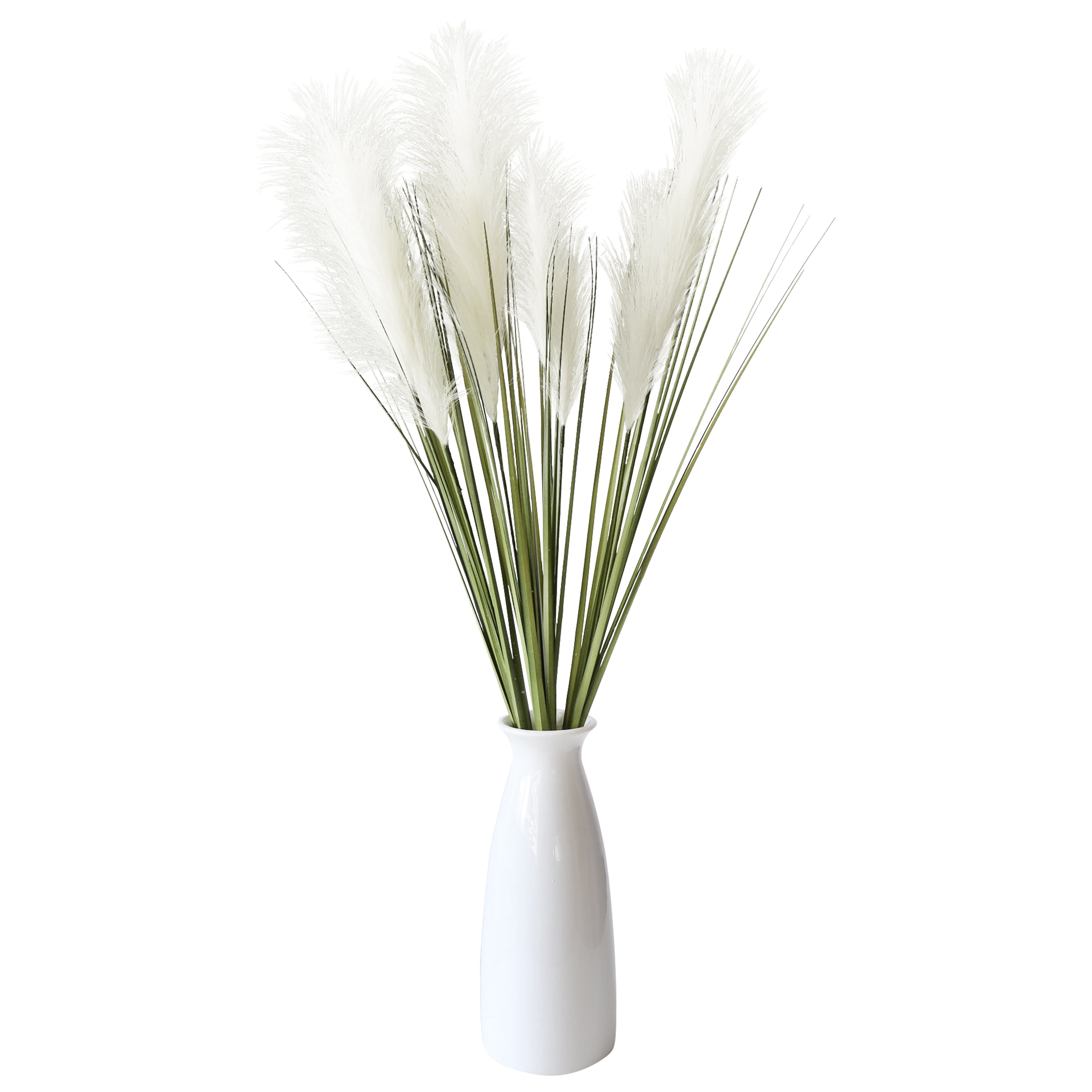 (4 pack) 31-inch Artificial Feather Reed Grass Pampas Grass Long Stem, Cream, for Indoor Use, by Mainstays