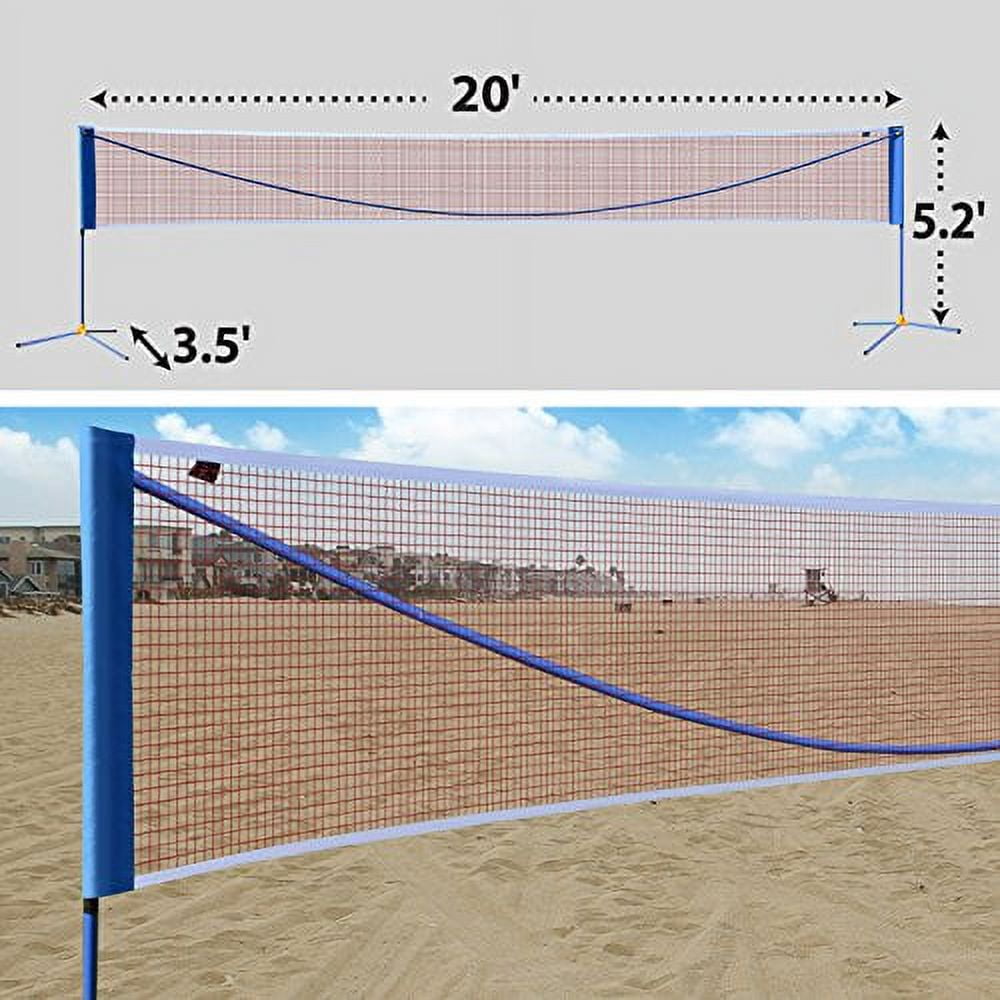 Strong Camel Badminton Net Volleyball Tennis portable Net w Stand for Family Sport-20x2.5'