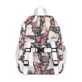 thumbnail image 3 of Shih Tzu Dog and Flower Floral Backpack for School,Cute School Bag,Schoolbag with Adjustable Shoulder Straps & Padded Back,15"x11.42"x5.5", 3 of 6