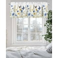 thumbnail image 5 of Blue Yellow Floral Valances for Windows Butterfly Flower Paddy Vintage Valance Rod Pocket Light Filtering Short Window Treatments Curtains for Kitchen Bathroom Living Room Bedroom, 42 x 12 Inch, 5 of 7