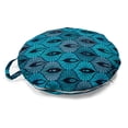 thumbnail image 1 of Abstract Round Floor Cushion with Handle, Snake Inspired Curved Motif Vintage Orient, Decorative Pillow for Living Room & Dorms, 18" Round, Sea Blue Charcoal Grey, by Ambesonne, 1 of 4