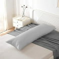 thumbnail image 2 of CCNY 1 Pc Body Pillow Case with Zipper Clouser Light Grey 21x56" Inch Solid 1000 TC 100% Egyptian Cotton Body Pillow Cover, 2 of 7