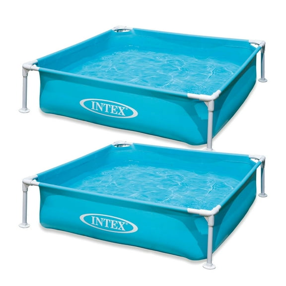 Intex Mini Frame Kids 4ft x 4ft x 12in Kiddie Swimming Pool, 2 Pack