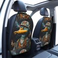 thumbnail image 3 of Fuzoiu Hip-Hop Duck Print 2 Pack Kick Mat Back Seat Protector With 3 Storage Pockets, Universal Car Seat Back Organizer For Kids Pets, Waterproof Backseat Protector For Most Car, 3 of 8