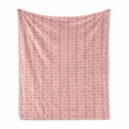 thumbnail image 1 of Russian Soft Flannel Fleece Blanket, Monochrome Traditional Slavic Motifs Stitch Style Petit Point Illustration, Cozy Plush for Indoor and Outdoor Use, 50" x 70", Vermilion and White, by Ambesonne, 1 of 5