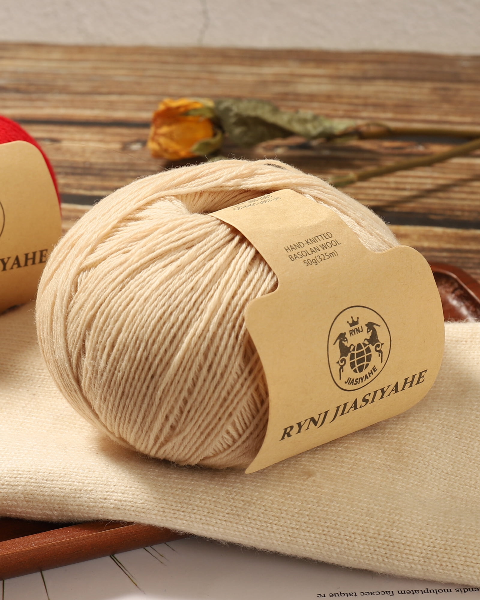 Wool Yarn - Soft 4-ply(1.5mm) Worsted Yarn for Crocheting and Knitting - 1.76oz/50g Anti-Pilling Wool Yarn with 16 Colors, Home Necessity for DIY Crafts