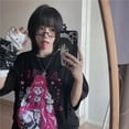 thumbnail image 4 of Camiseta de Anime para mujer, camisa de manga corta, estilo coreano, Harajuku japonés, holgada, con estampado en caliente, estilo Punk, 4 of 5