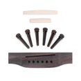 thumbnail image 2 of Acoustic Guitar Replacement Set Bridge End Pins Bone Saddle & Nut and wood Bridge Parts, 2 of 5