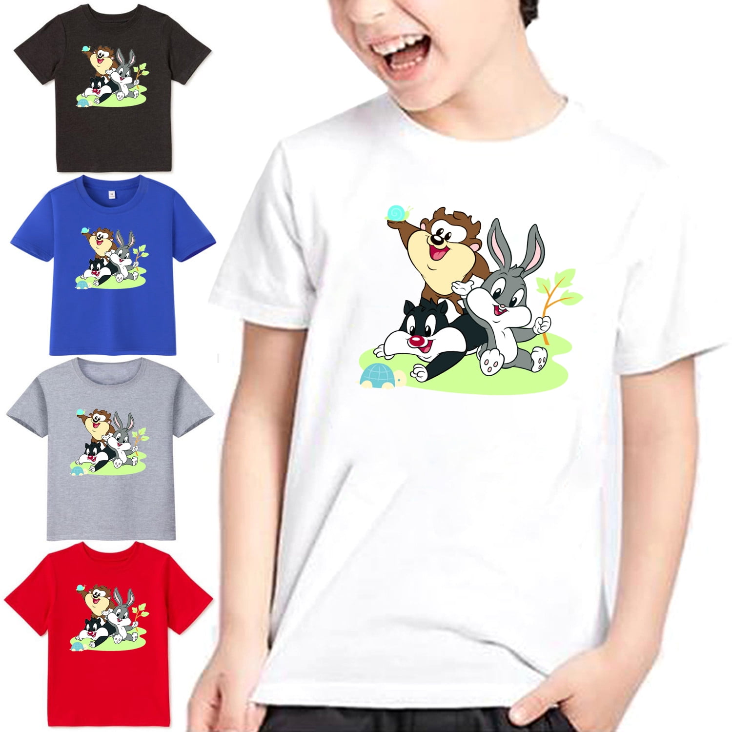 Kids T Shirt Baby Looney Tunes Road Runner Cartoon Movie T-shirt Cute Loose  Cotton Tops Black White Gray Red Blue Girls Casual Tops Boys Clothing -  