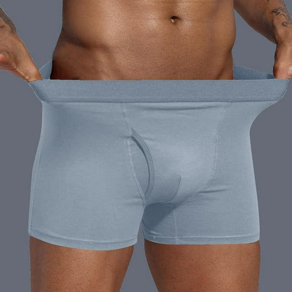 Aimik Hanes Men's Ball Pouch Bulge Boxer Briefs Modal Microfiber Trunks Underwear Breathable Boxers Short Leg Comfort Undershirts-Gray L