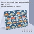 thumbnail image 3 of Yayeee Toggle Light Switch Wall Plate 2-Gang 4.56"x4.48" Decorative Outlet Cover, Blue Cute Train Pattern, 3 of 7