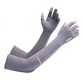 thumbnail image 1 of Guantes de protección solar de seda de hielo para hombres y mujeres, para verano, para montar al aire libre, pescar, mangas finas con pantalla táctil, largos, transpirables, para deportes, 1 of 2