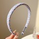 thumbnail image 1 of Diadema a cuadros para mujer, bandas para el pelo a rayas estampadas para niña, cinta de tela, pieza de cabeza dura, diadema envuelta en satén, 5 uds., 1 of 5