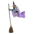 thumbnail image 2 of 5.5ft Halloween Witch Decoration, Flying Witch Halloween Decor, Halloween Animatronics Witch with Light Up Eyes and Sound Decoration for Halloween Indoor Outdoor Yard, 2 of 8