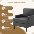 thumbnail image 5 of Techmilly Accent Chairs, Mid-Century Linen Fabric Armchair for Living Room, Modern Comfy Sofa Chair for Bedroom, Upholstered Reading Chairs for Reading Space, Wating Room - Dark Grey, 5 of 7