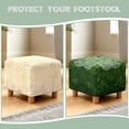 thumbnail image 6 of SCRAWLGOD St. Patrick's Day Four Leaf Clover Print White Green Footstool Slipcover, Washable Ottoman Sofa Decoration Stretch Square Furniture Protection for Footrest Sofa, 6 of 7