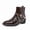 Red, variant on Men's Patent Leather Ankle Boots with Chain & Buckle, Pointed Toe Block Heel Edgy Fashion Chelsea Boots, Nightclub, Stage & Streetwear