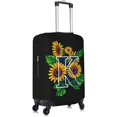 thumbnail image 4 of Sunflower Initial Name K Black Luggage Cover Elastic Washable Stretch Suitcase Protector Anti-Scratch Travel Suitcase Cover for Kid and Adult S (Fit 18-21 inch suitcase), 4 of 6