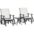 thumbnail image 1 of CoSoTower 3PCs Gliding Rocking Chair & Bistro Tea Table Set, Cream White, 1 of 7