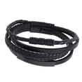 thumbnail image 4 of Pulsera para hombres y mujeres, pulsera envolvente de cuero sintético para hombres, mujeres, adolescentes, niños y niñas, cierre de acero inoxidable, Hebilla negra, 4 of 8