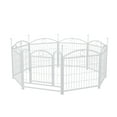 thumbnail image 6 of 24" White Metal Dog Playpen - 8-Panel Foldable Pet Exercise Pen with Door for Indoor/Outdoor Use, 6 of 15