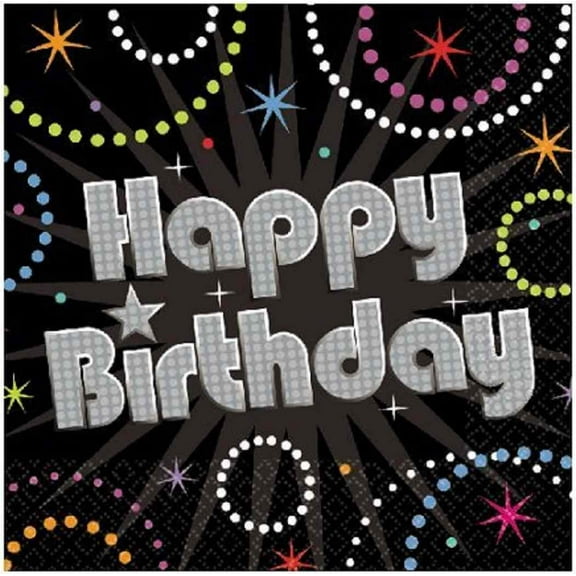 Time to Party Prismatic Black Silver 21st Adult Birthday Party Beverage Napkins