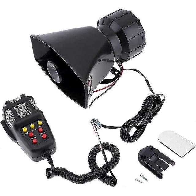 100W 7 Tone Car Siren, Emergency Sound Amplifier for Vehicle Motorcycle Alarm Speaker, Siren/Ambulance/Traffic Sound