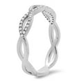 thumbnail image 2 of Dazzlingrock Collection 0.20 Carat (ctw) Sterling Silver Round Diamond Ladies Swirl Wedding Band Anniversary Ring, Size 5.5, 2 of 4