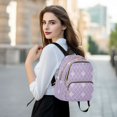 thumbnail image 6 of JIALIOU Mini Backpack Purse for Women Quilted Casual Daypack Small Travel Shoulder Bag, Purple Block, 6 of 7