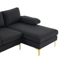 thumbnail image 5 of UBesGoo Modern & Contemporary Sectional Sofas, U Shaped Couch with Chaise Lounge with Metal Feet for Apartment Living Room Black, 5 of 11