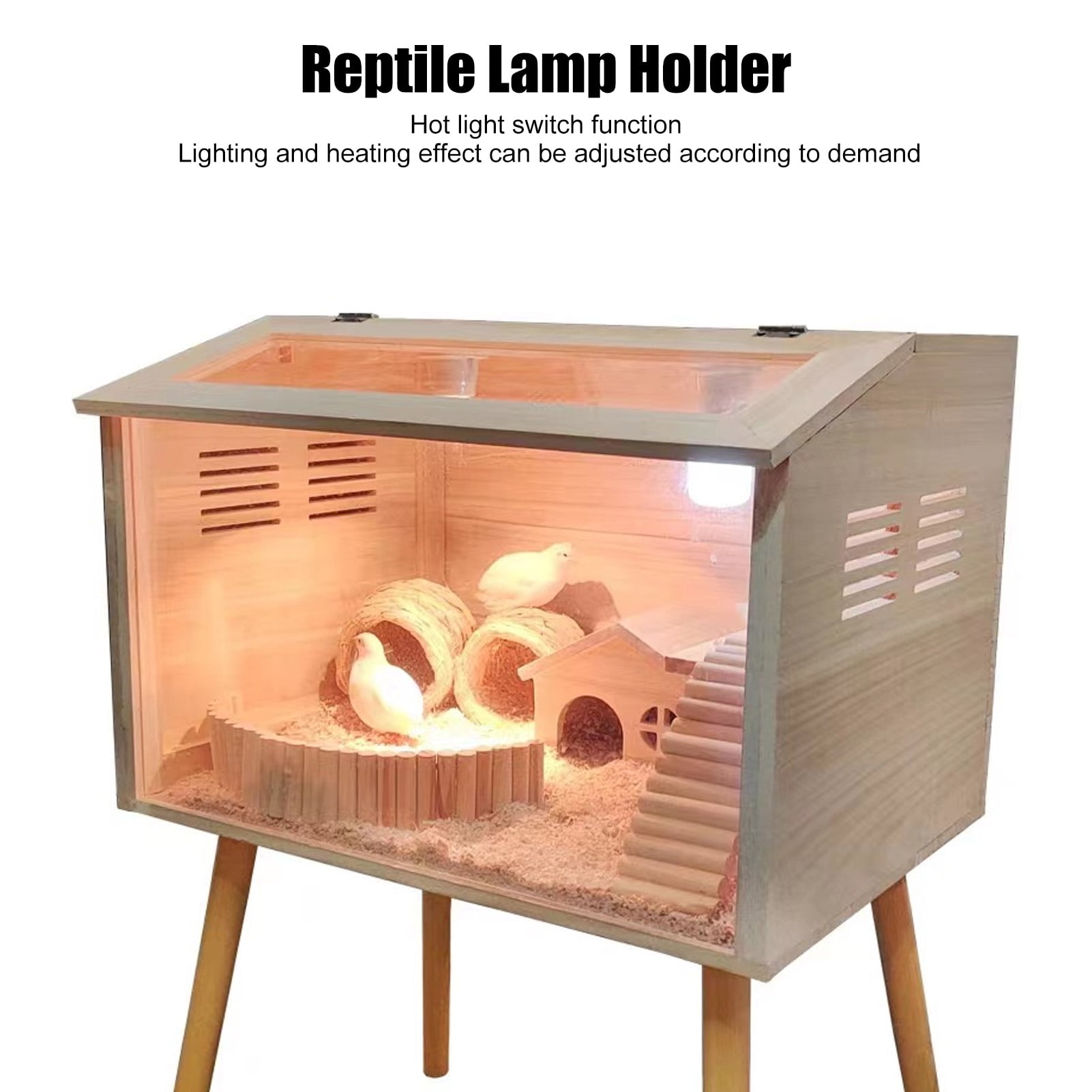 Support De Lampe Chauffante E27 En Céramique Pour Reptile Avec Interrupteur Pour Tortue, Lézard, Reptile (prise Américaine 120 V