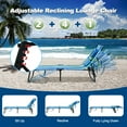 thumbnail image 3 of Topbuy Chaise Longue de Plage Réglable, Chaise de Bronzage Face vers le Bas avec Trou pour le Visage et Coussin Amovible, 5 Positions Réglables, Bleu et Vert, 3 of 8