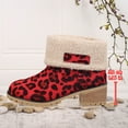 thumbnail image 5 of XIMIN Women's Leopard Print Fur Snow Ankle Booties Comfortable Chunky Block Heels Slip On Fleece Lined Mid Calf Boots Casual Fashion Winter Outdoor Shoes, 5 of 5