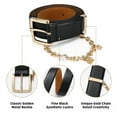 thumbnail image 4 of AI DEEBLUE Women's Leather Belt for Jeans Black Belt with Gold Buckle and Chain Fashion Belts for Women, 4 of 6
