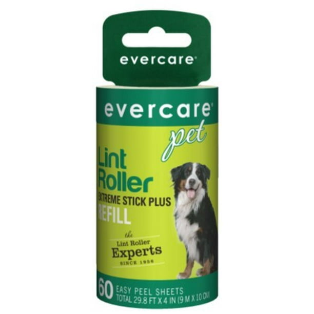 Evercare Pet Extreme Stick Plus Lint Roller Refill, 60 Sheets Walmart