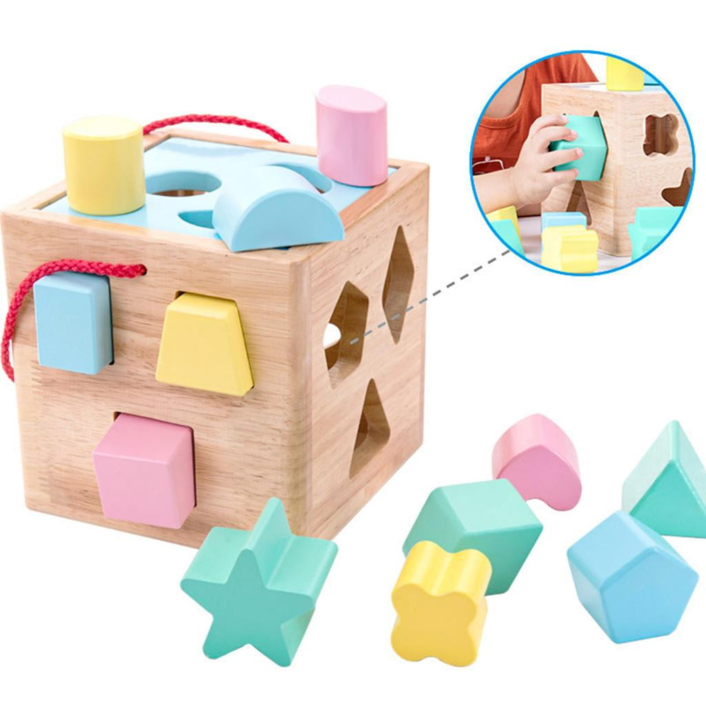 QZMTOY Wooden Shape Sorting Toy For Toddlers