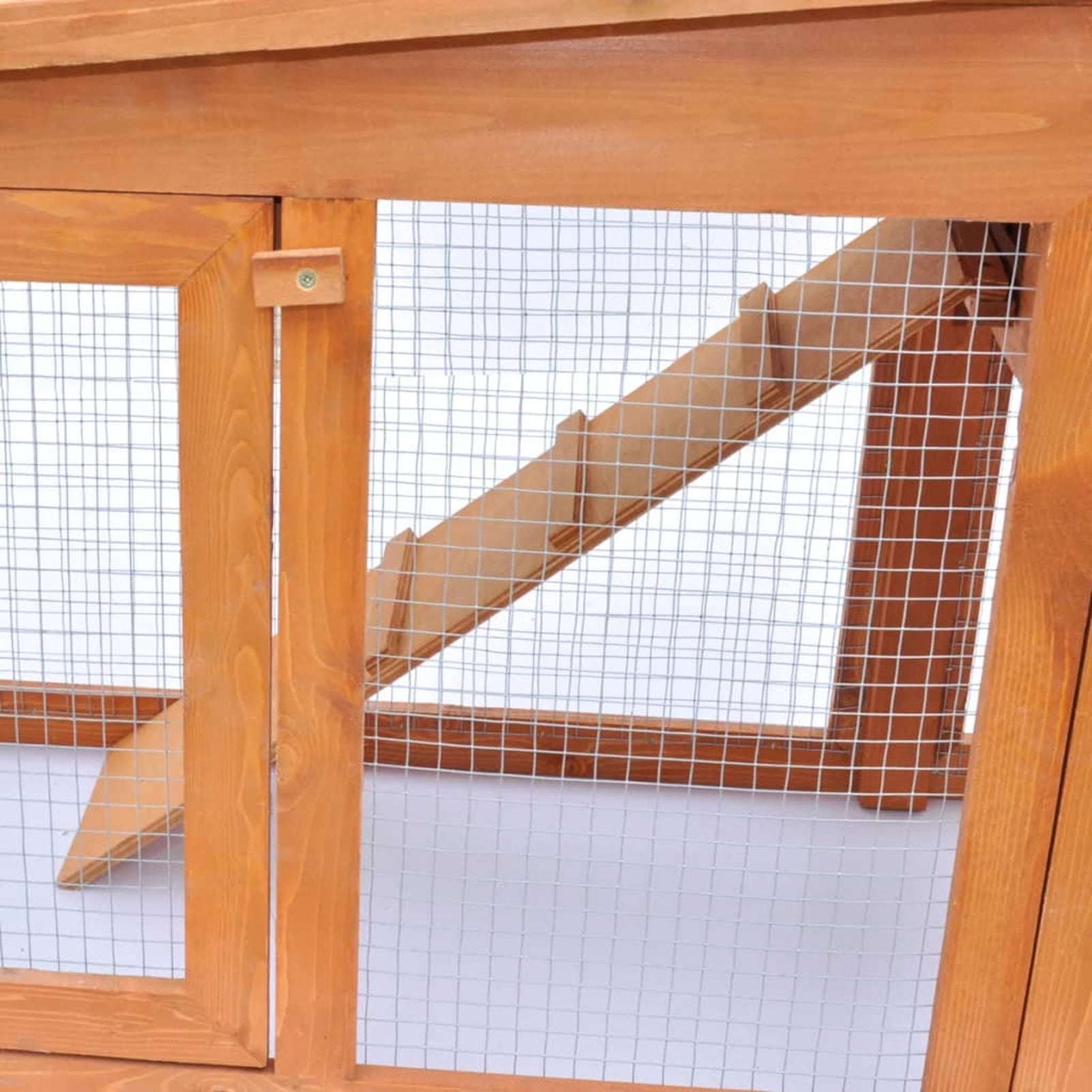 Dcenta Large Hutch Small Animal House Pet Cage with 2 Runs Wood