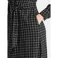 thumbnail image 3 of Time and Tru Women's Plaid Shirt Dress with Long Sleeves, Sizes XS-XXXL, 3 of 4