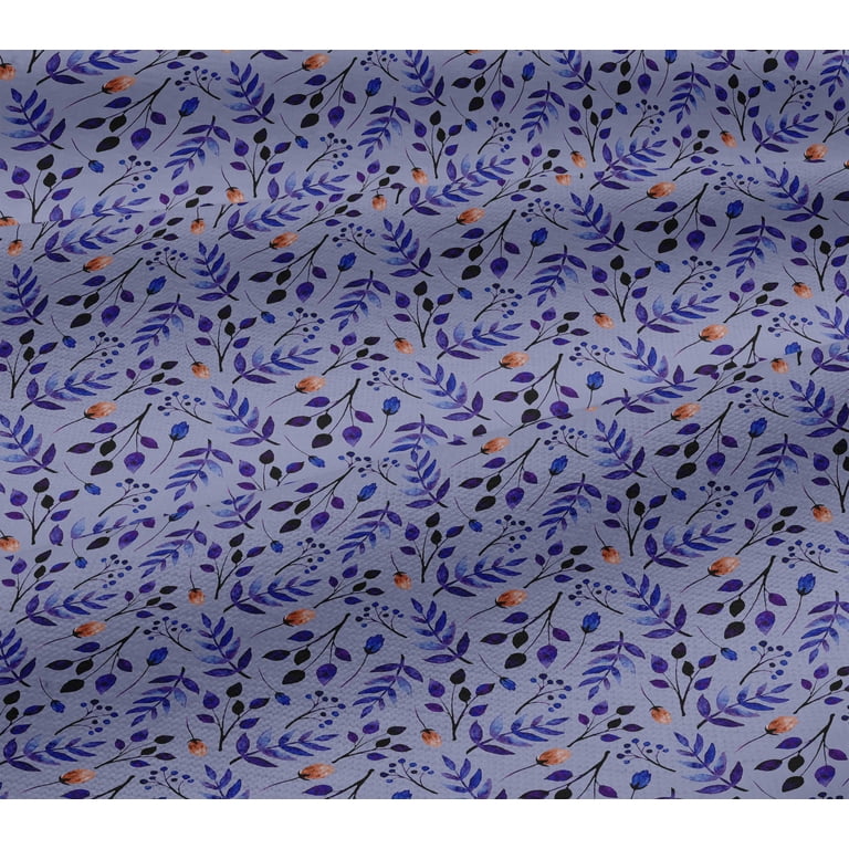 cotton fabric dress material oneOone Cotton Jersey Bluish Violet Fabric Florals Dress Material Fabric  Print Fabric By The Yard 58 Inch Wide-63E